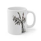 Ceramic Mug — Minimal Black Ink Bamboo Design