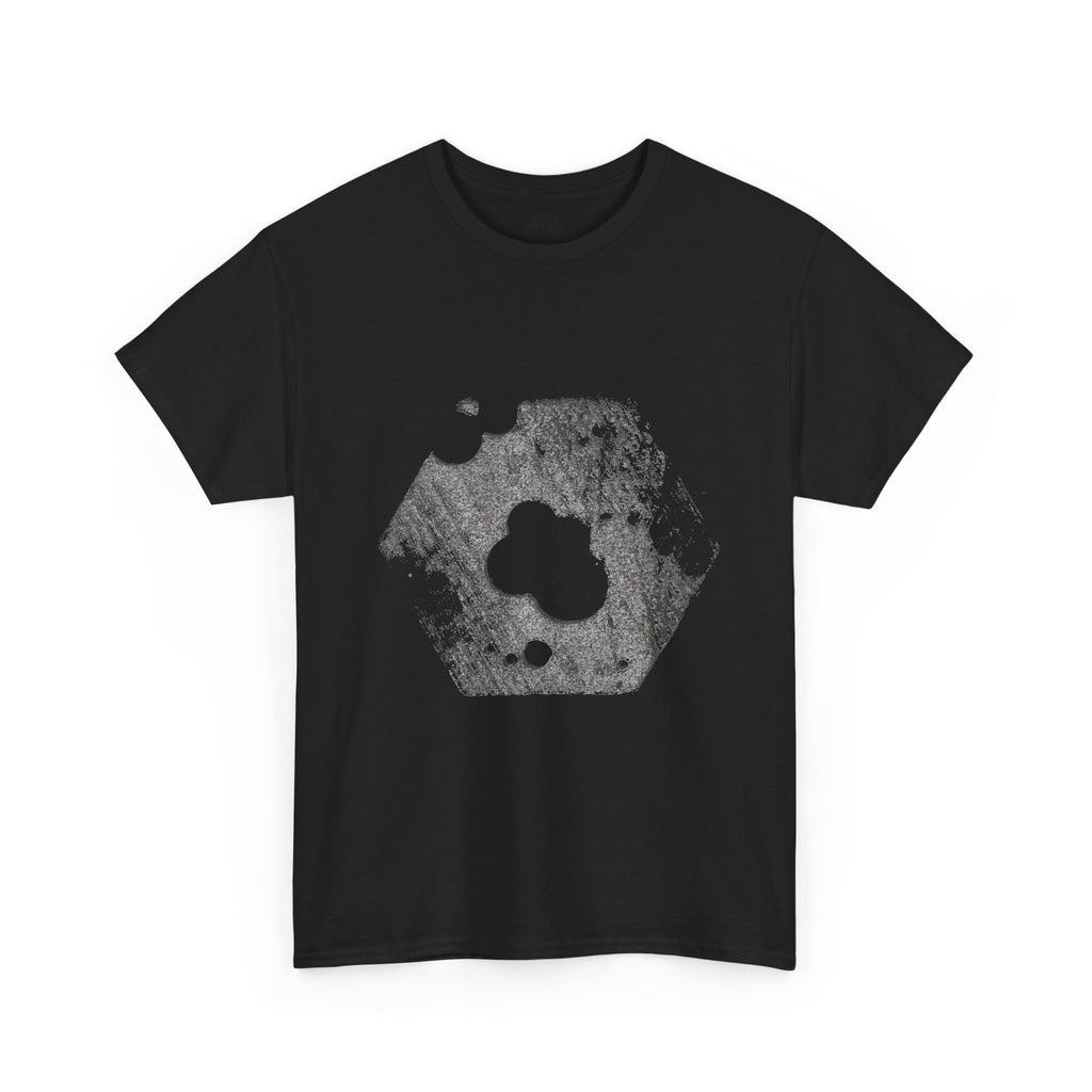 Hexagon Circles Graphic Tee — Digital Manual Print Art