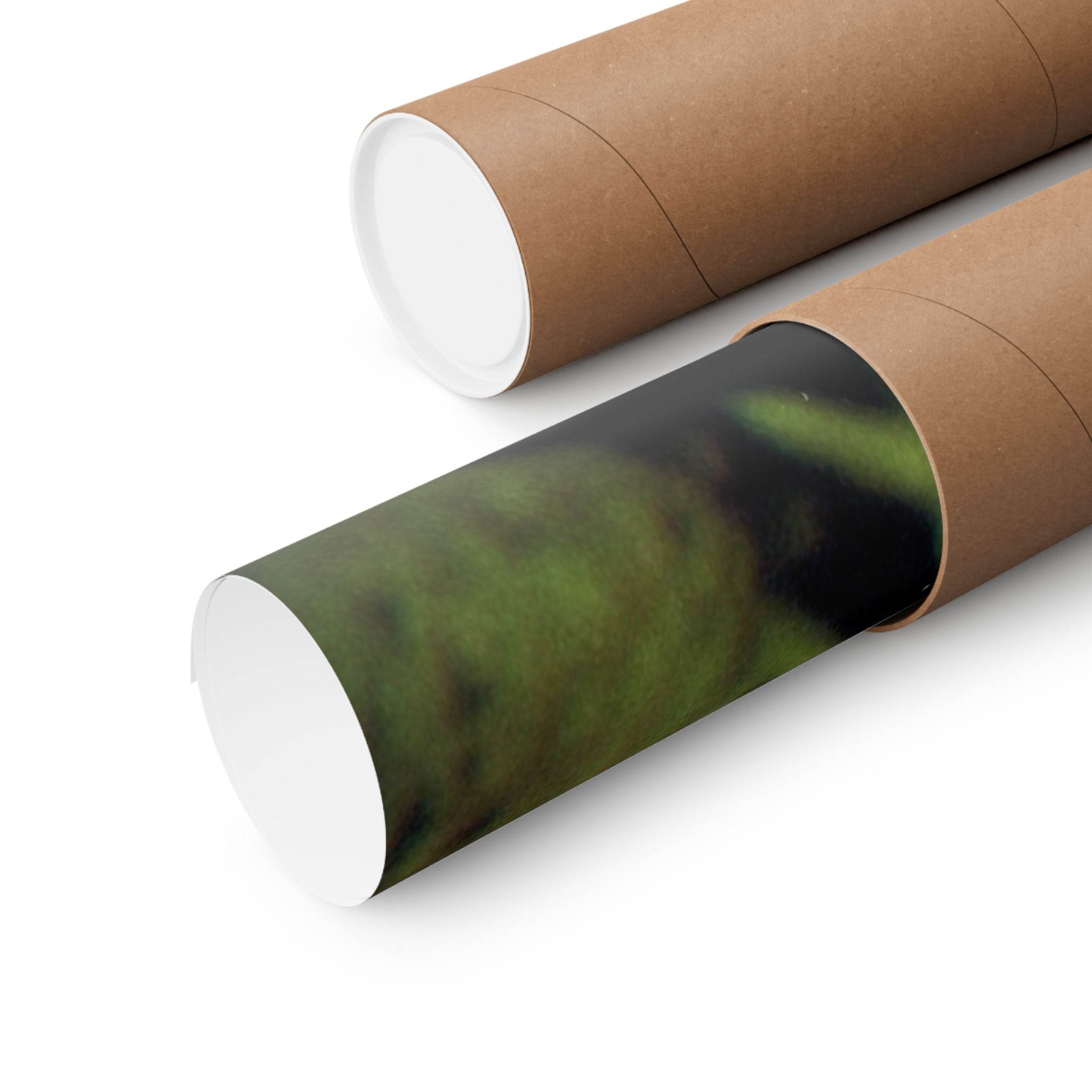 Abstracte poster met groen koraalrif, matte afwerking — Horizontale wanddecoratie geïnspireerd op de oceaan 