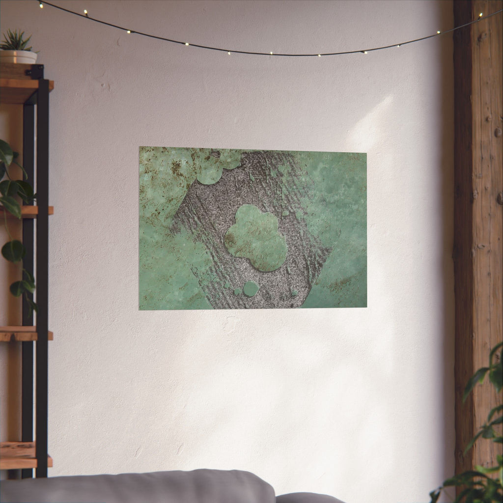 Abstract Green Patina Texture Poster | Matte Horizontal Poster