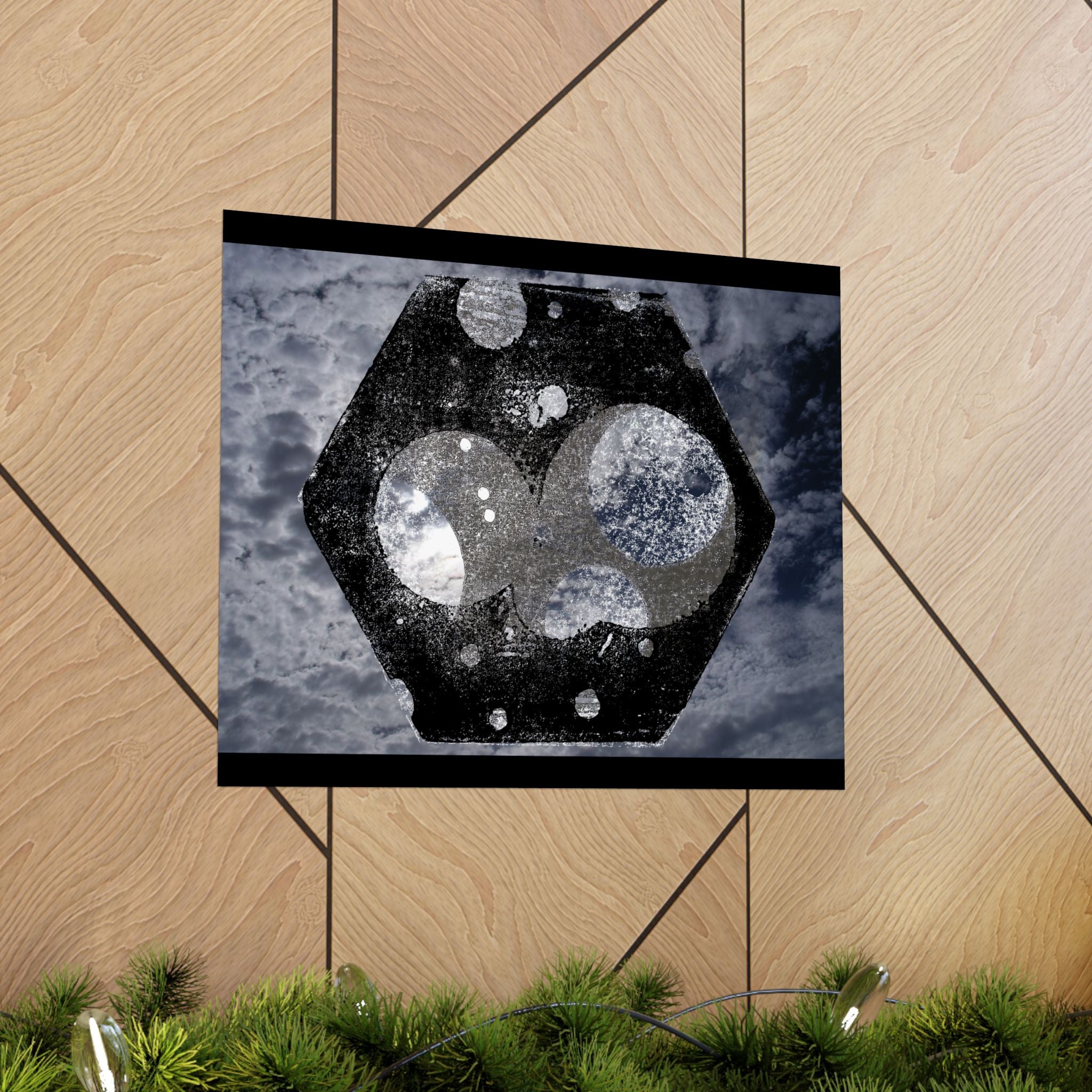 Abstract Celestial Hex Matte Poster — Moody Space Wall Art