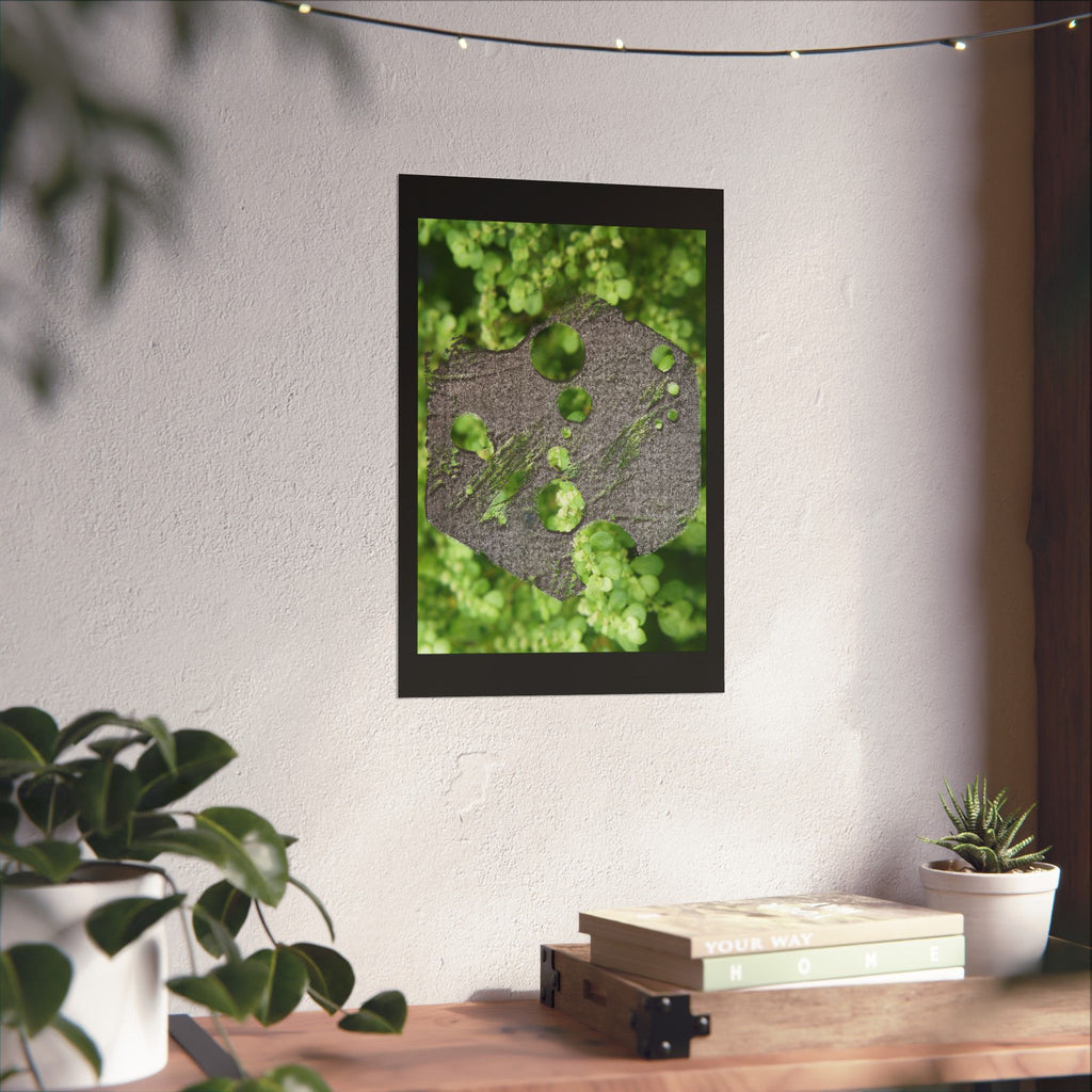 Abstract Moss Heart Matte Poster — Botanical Green Wall Art