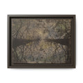Framed Matte Canvas Art - Symmetrical Forest Tree Reflection (Multi-Color) - no 30