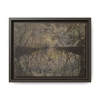 Framed Matte Canvas Art - Symmetrical Forest Tree Reflection (Multi-Color) - no 30