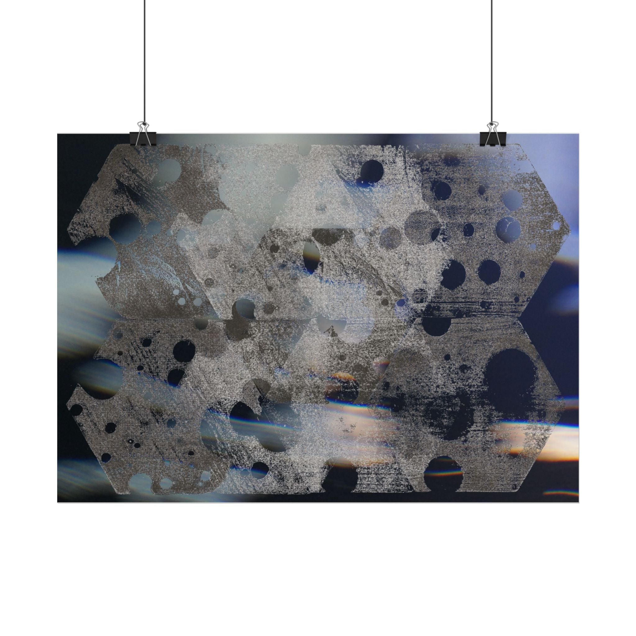Abstract Hexagon Poster — Modern Geometric Art Print