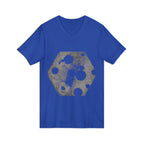 Hex Moon Graphic Tee Design Hex12 — Distressed Space Cheese Vintage Astronomy V-Neck T-Shirt