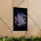 Abstract Cosmic Hex Poster — Matte Vertical Art Print (Purple & Black)