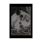 Abstract Grunge Moon Poster — Dark Textured Matte Vertical Wall Art