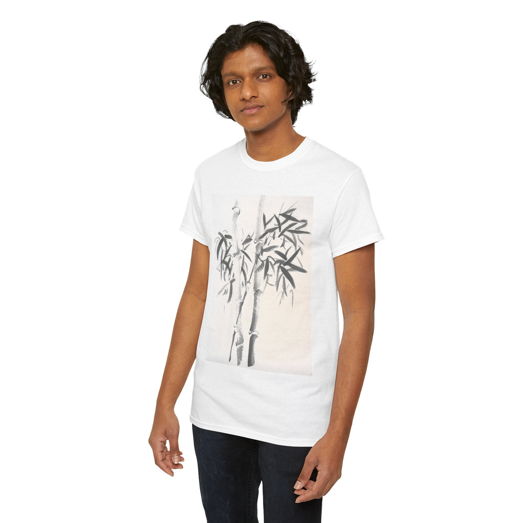 Bamboo Brushstroke Tee — Minimalist Zen Bamboo Graphic T-Shirt