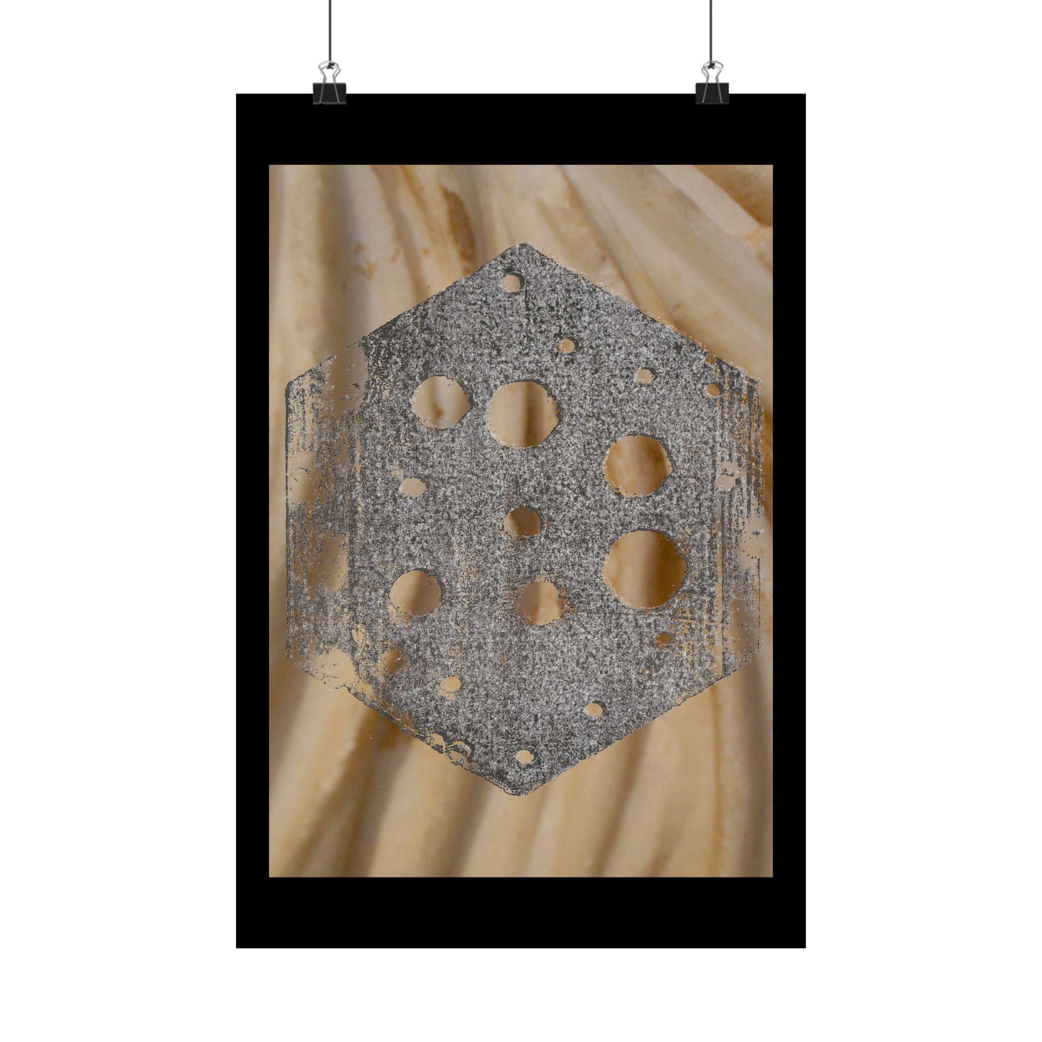 Abstract Hexagon Texture Poster — Industrial Geometric Wall Art (Matte Vertical)