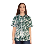 Tie-Dye Fern Baseball Jersey — Women's Relaxed AOP Button-Up