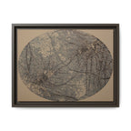 Ingelijst canvas met matte afwerking, nr. 09 — Reproductie van een houtsnijwerk van Twin Tree (Zwart, Donker leisteen &amp; Rustgevend bruin) 