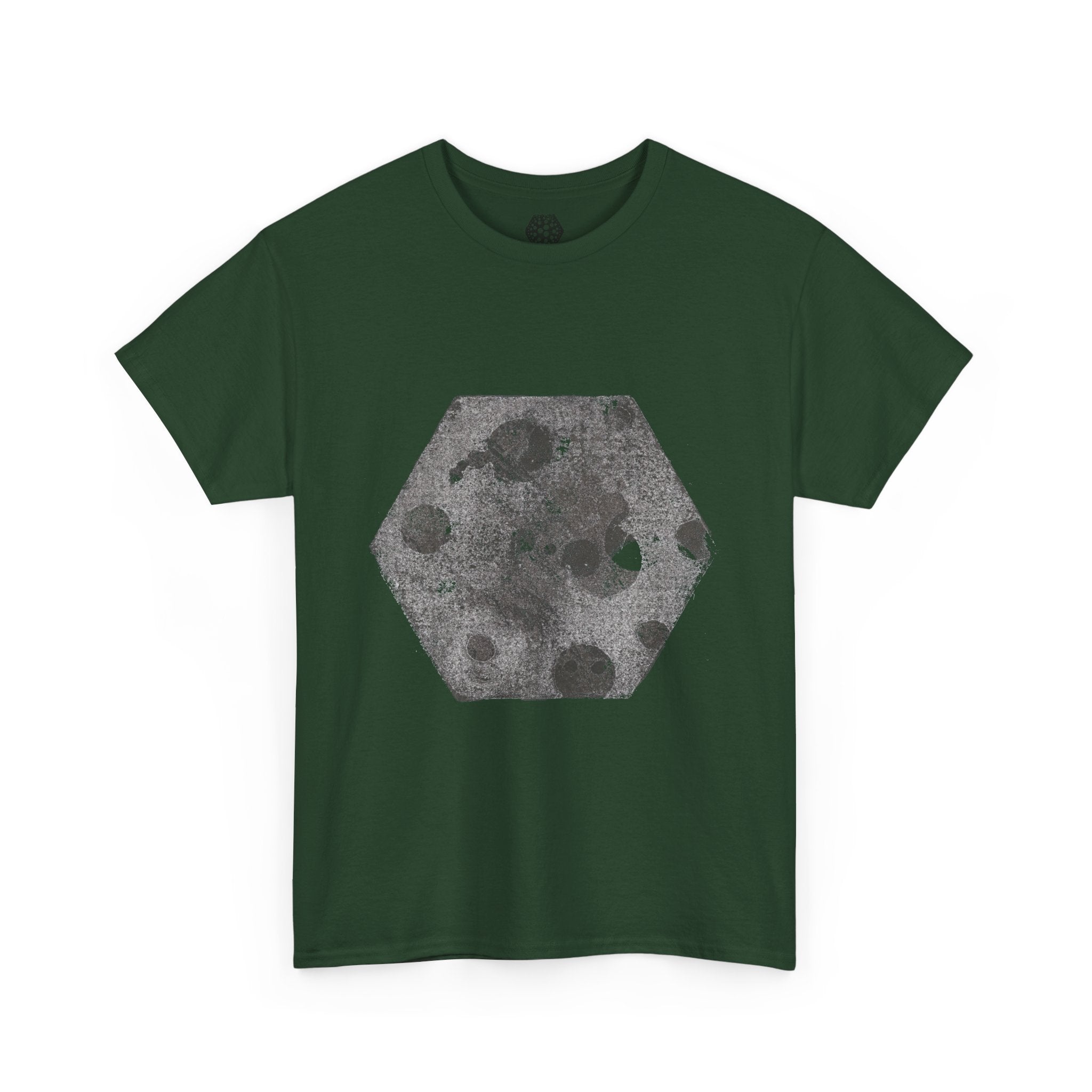 Hexagon Circles Graphic Tee — Digital Manual Print Art