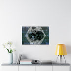 Abstract Hexagon Galaxy Matte Poster — Blue Green Modern Wall Art