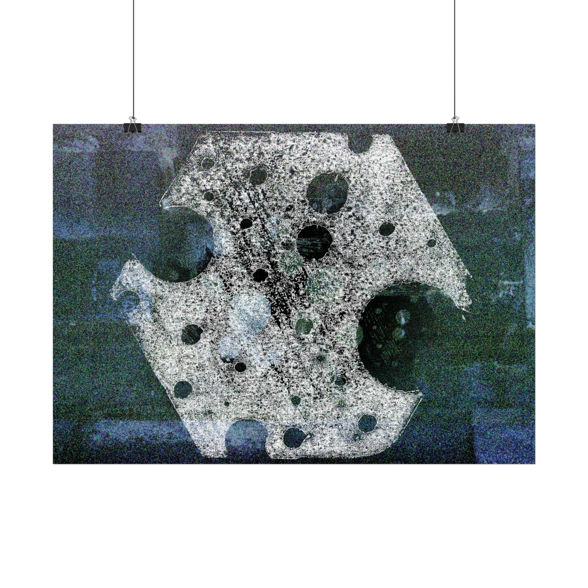 Abstract Lunar Craters Poster — Surreal Space Wall Art