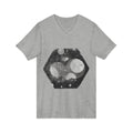 Hex Moon Graphic V-Neck Tee Design Hex19 — Distressed Space Cheese Vintage Astronomy V-Neck T-Shirt