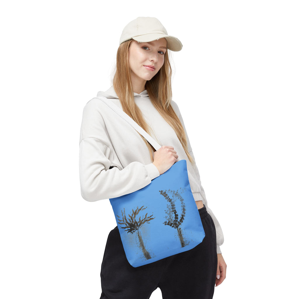 Botanical Sketch Tote Bag — Minimal Blue Wildflower Print