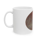 Abstracte keramische mok met roesttextuur — Aardse boho koffiekop - nr. 49 