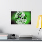 Abstract Neon Green Art Poster — Matte Horizontal Wall Print