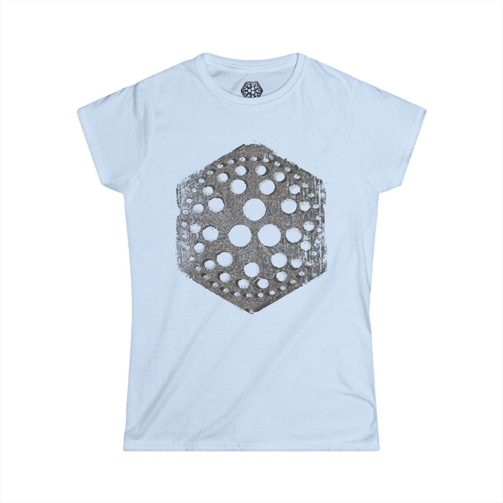 Hexagon Sea Urchin Tee — Vintage Dot Shell Graphic Womens T-Shirt