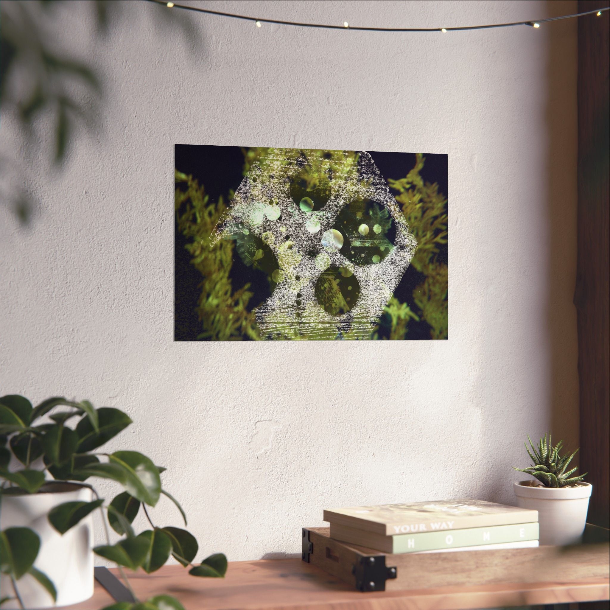 Abstract Green Coral Reef Matte Poster — Ocean-Inspired Horizontal Wall Art