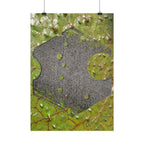 Abstract Geometric Hexagon Poster Vertical | Green Leaf Texture