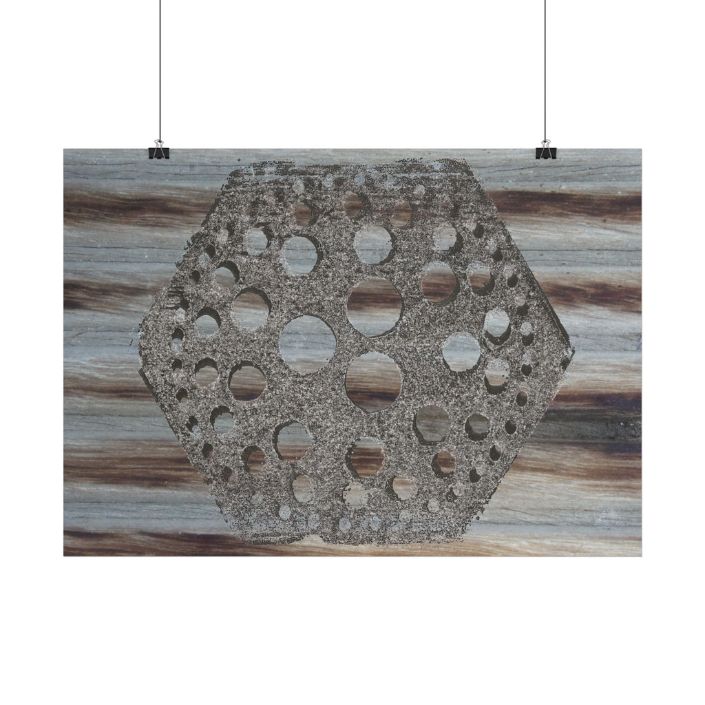 Rustic Honeycomb Poster Matte Vertical Poster | Hexagon Wall Art, Barn Wood Texture
