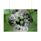 Matte Horizontal Poster — Green Hexagon Botanical Abstract Wall Art