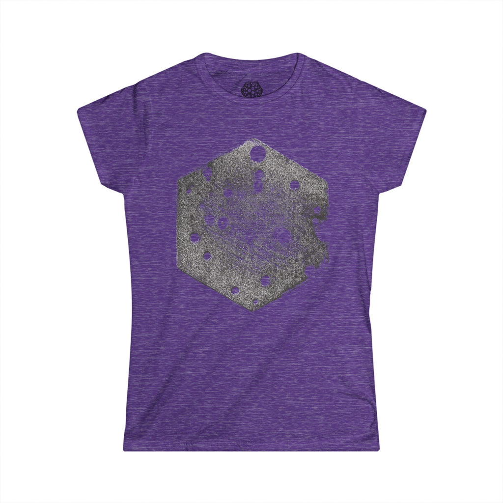Dames T-shirt met Hexagon Galaxy-print — T-shirt met verweerde Space Dot-afbeelding 