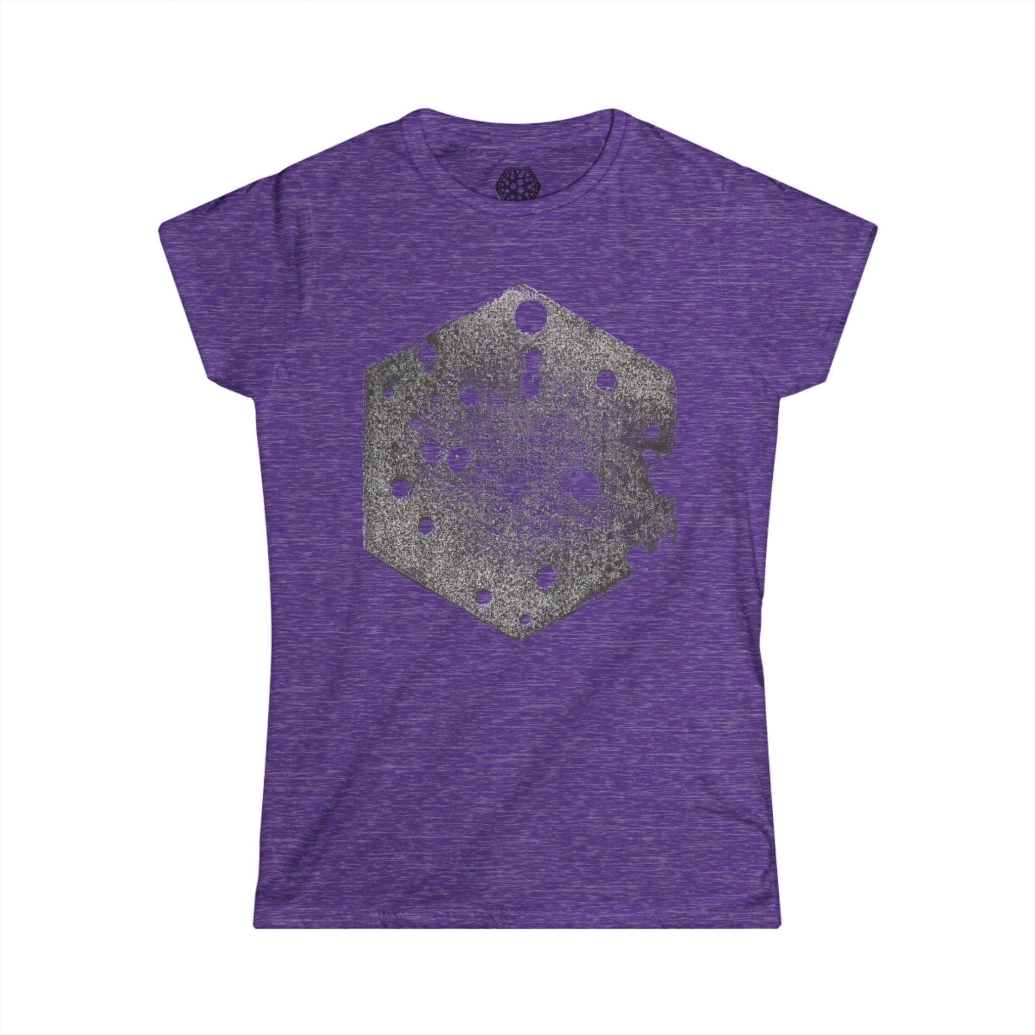 Dames T-shirt met Hexagon Galaxy-print — T-shirt met verweerde Space Dot-afbeelding 