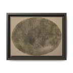 Ingelijst canvas kunstwerk met matte afwerking — Abstracte cirkelvormige wanddecoratie met textuur - nr. 43 