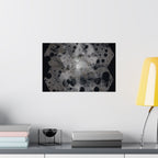 Abstract Hexagon Dots Matte Poster — Monochrome Industrial Wall Art