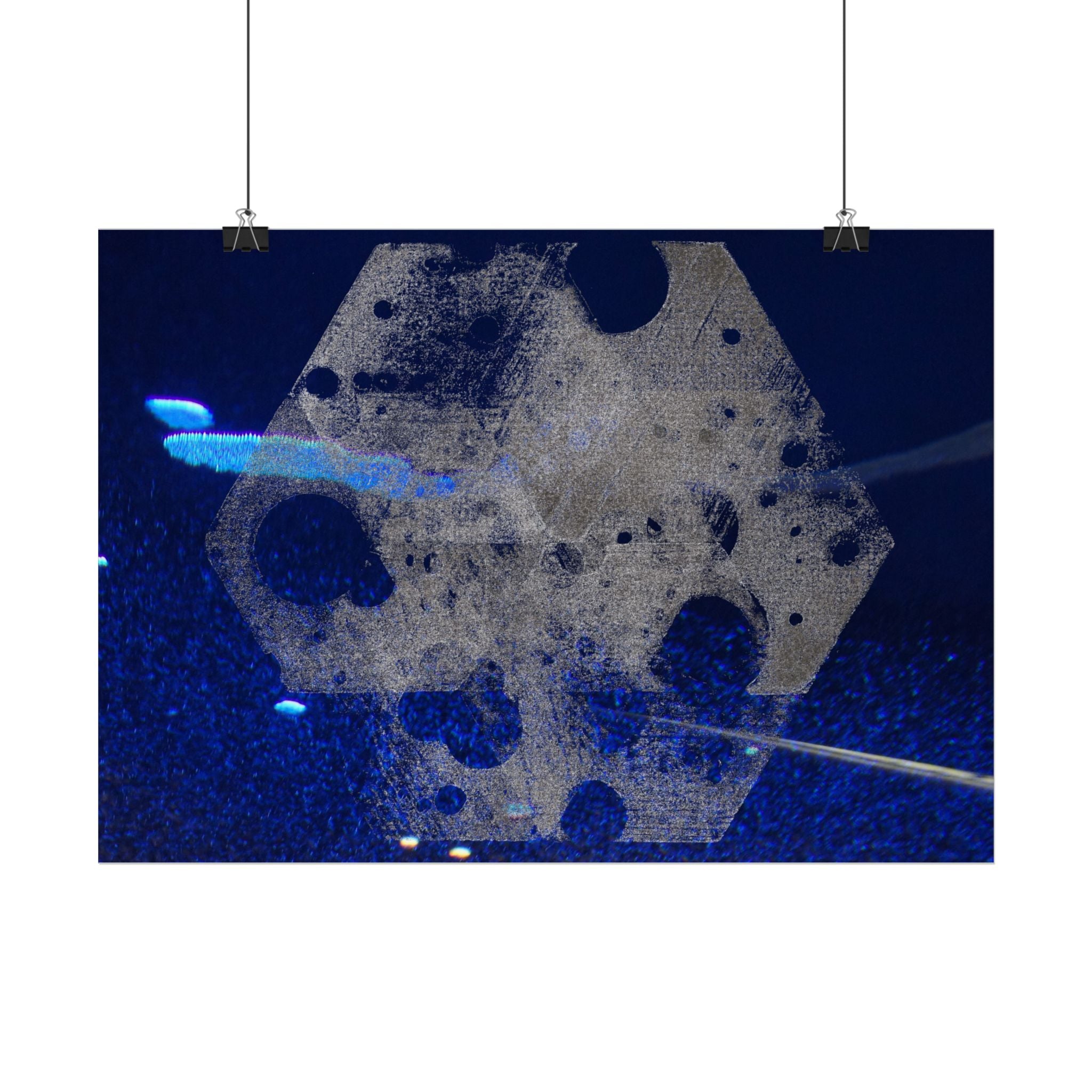 Abstracte poster met blauwe ruimte — Horizontale kunstprint 