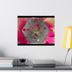 Hexagonale metalen textuurposter | Matte horizontale wanddecoratie, abstracte bloemenachtergrond 