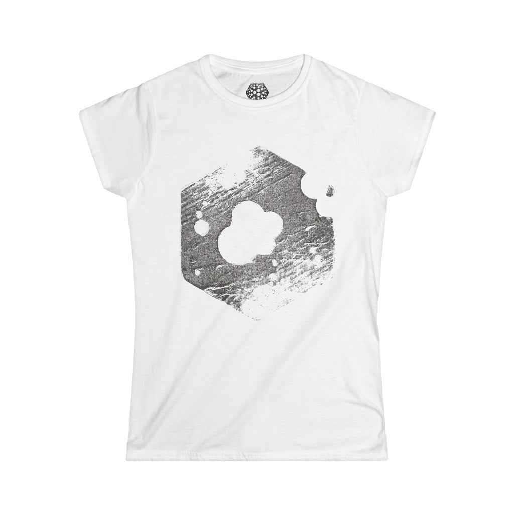 Women's T-Shirt — Distressed Hexagon Moon Graphic Tee