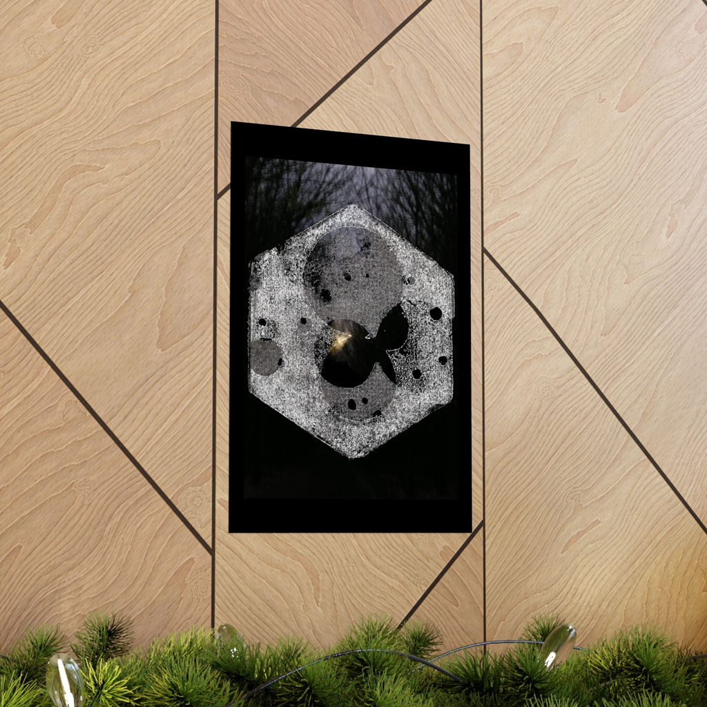 Matte Vertical Poster — Abstract Moon Hexagon Art