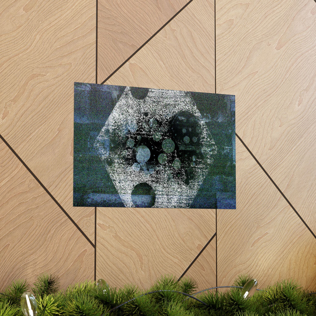Abstract Geometric Matte Poster — Hexagon & Circles Art Print (Horizontal)