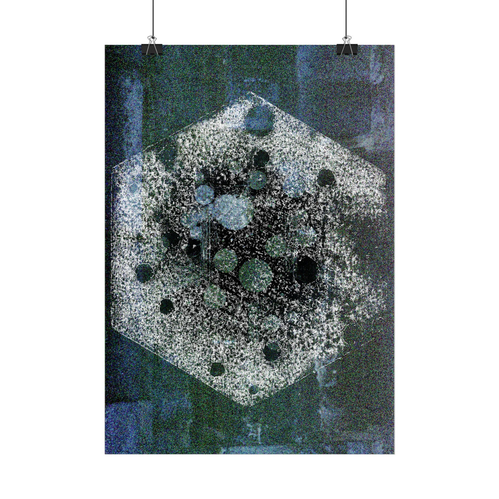 Abstracte kosmische zeshoek poster — Verticale muurdecoratie 