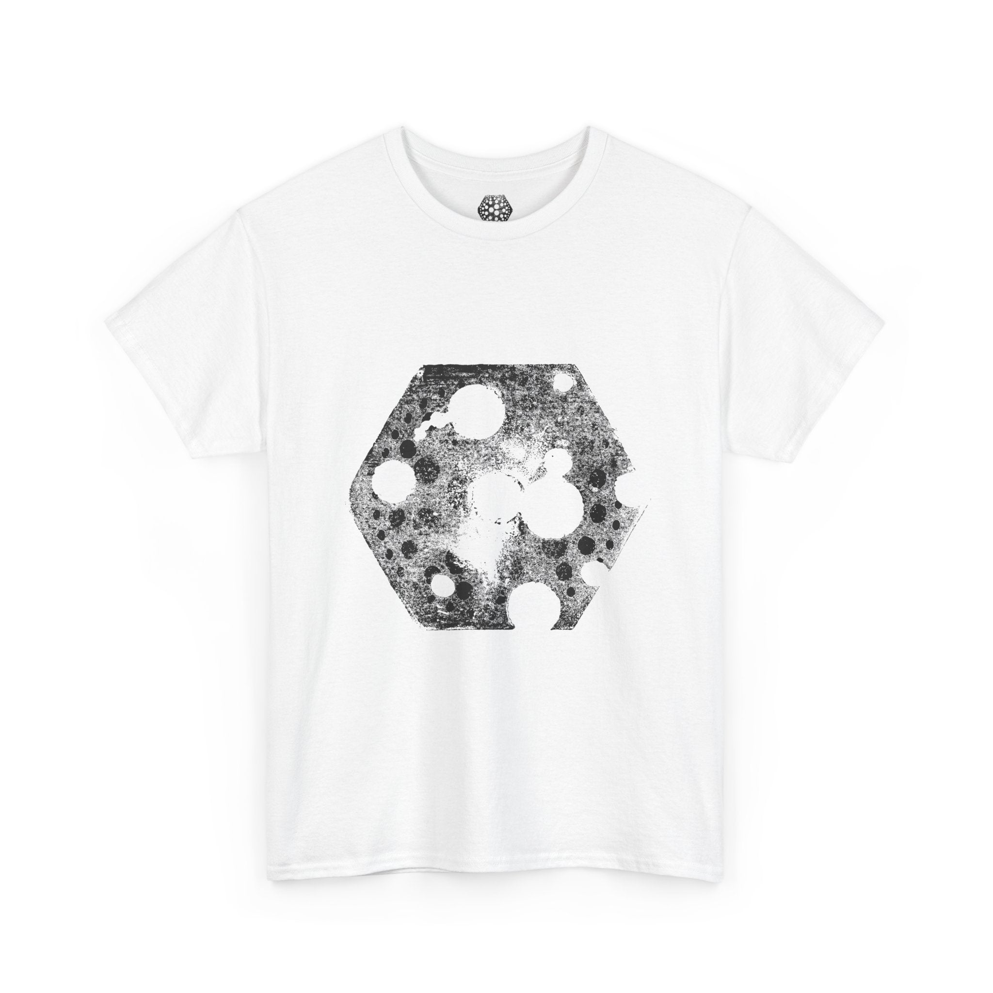 Hex Moon Graphic Tee — Distressed Space Cheese Vintage Astronomy T-Shirt