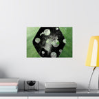 Abstract Green Dice Matte Poster — Geometric Art Print
