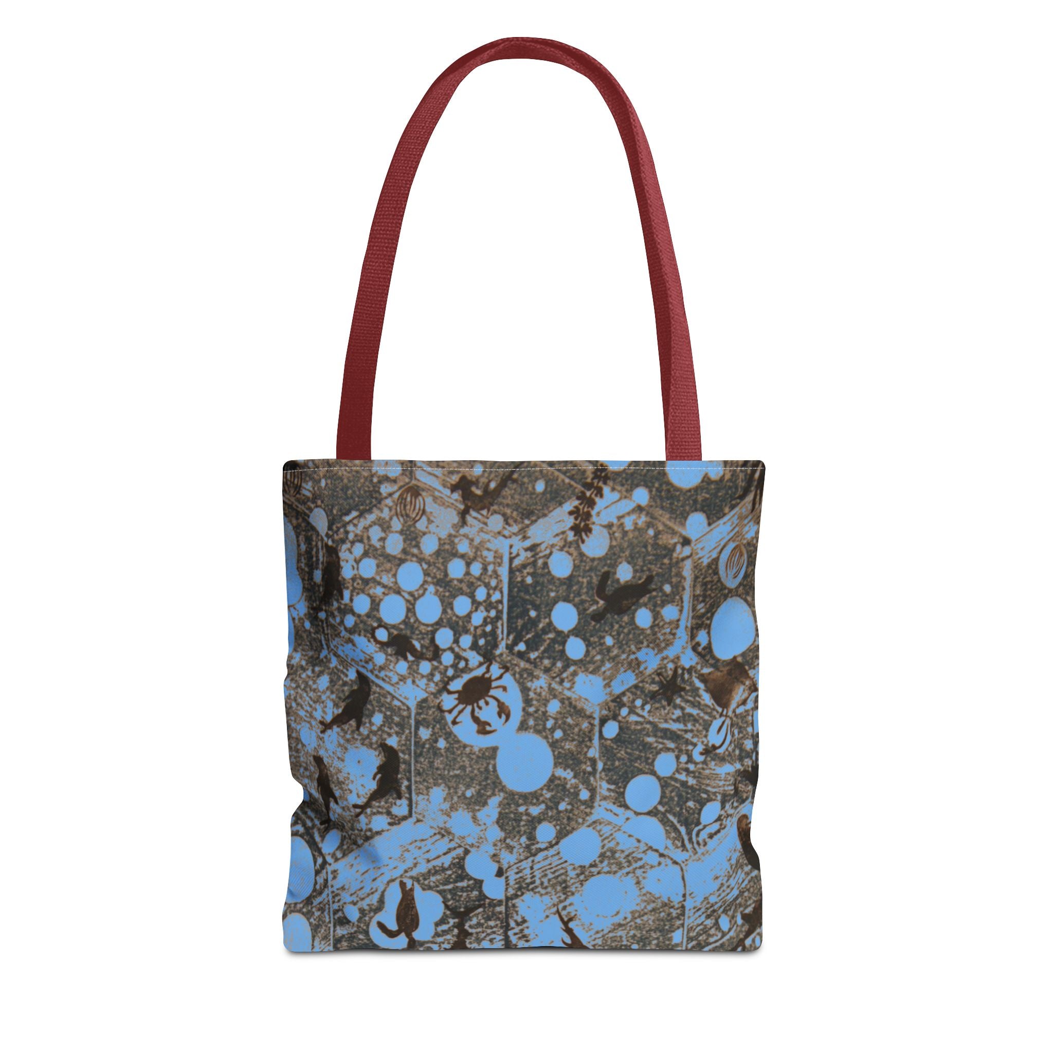 Abstract Blue Splatter Tote Bag - Artistic All-Over Print