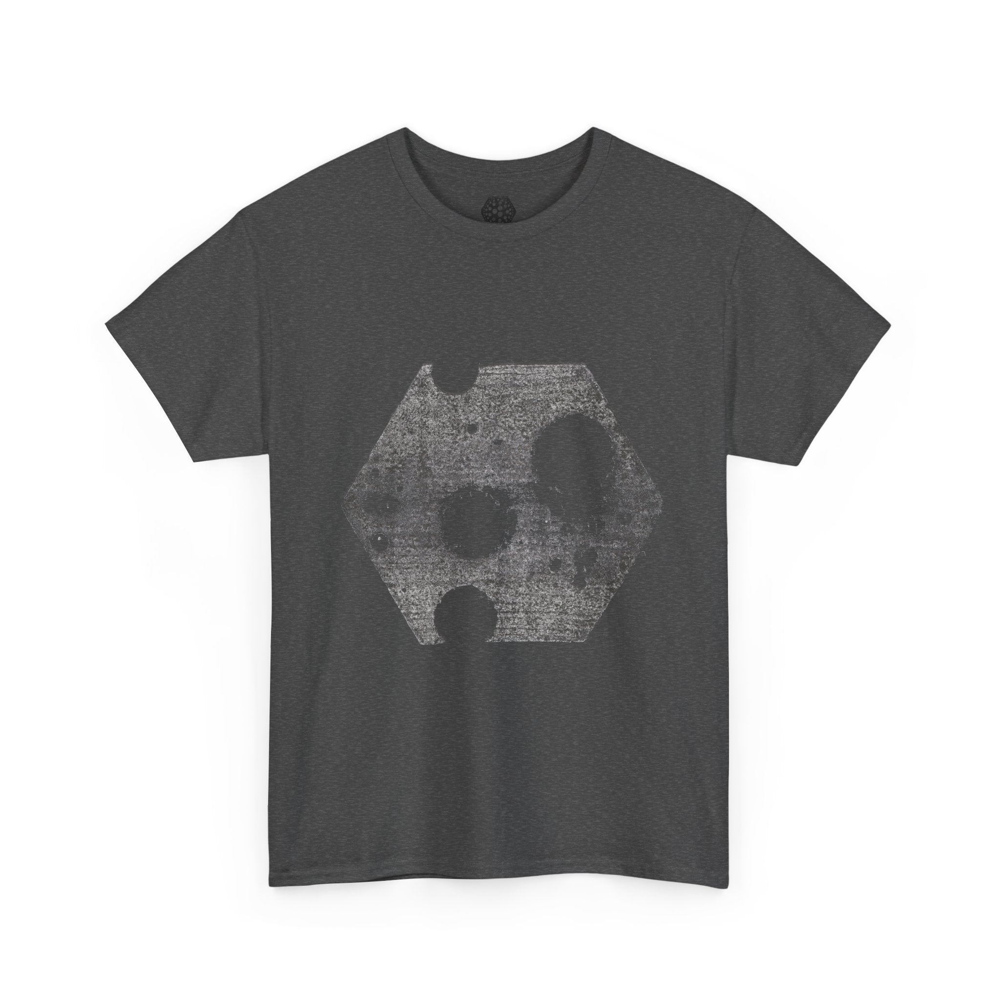 Hexagon Circles Graphic Tee — Digital Manual Print Art