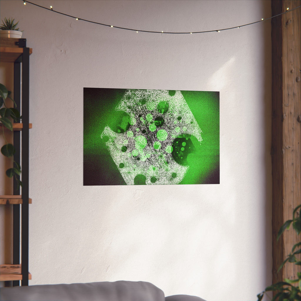 Abstract Green Galaxy Matte Poster — Horizontal Wall Art