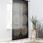Sheer Moon Phase Window Curtain – Modern Neutral Circles Drapery