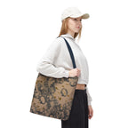 Abstract Marble Pattern Tote Bag — Neutral Honeycomb Bubble Design