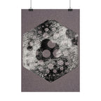 Abstracte zeshoekige kunstposter — Verticale print met grunge-textuur 