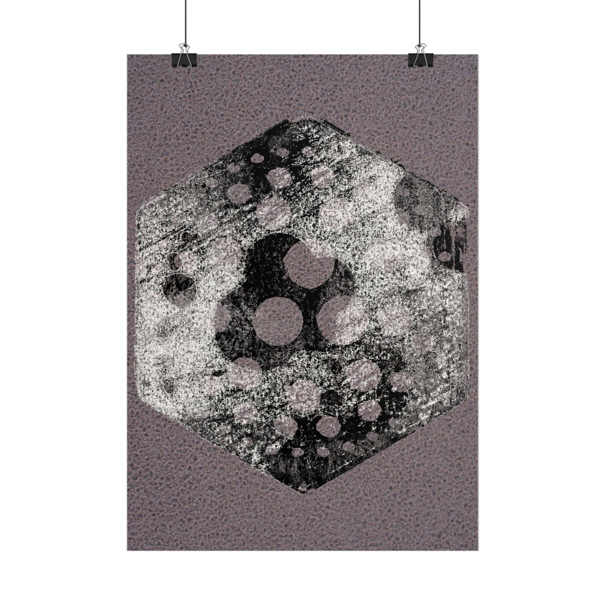 Abstract Hexagon Art Poster — Textured Grunge Vertical Print
