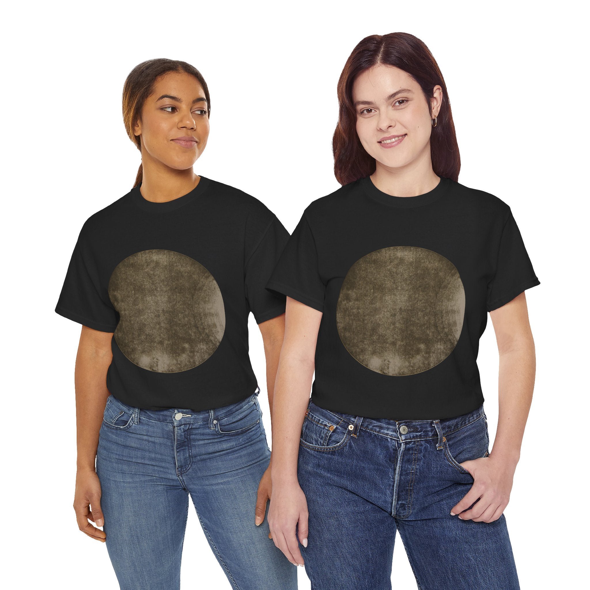 Moon Phase Circle Tee — Vintage Full Moon Graphic T‑Shirt