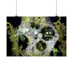 Abstracte poster met groen koraalrif, matte afwerking — Horizontale wanddecoratie geïnspireerd op de oceaan 