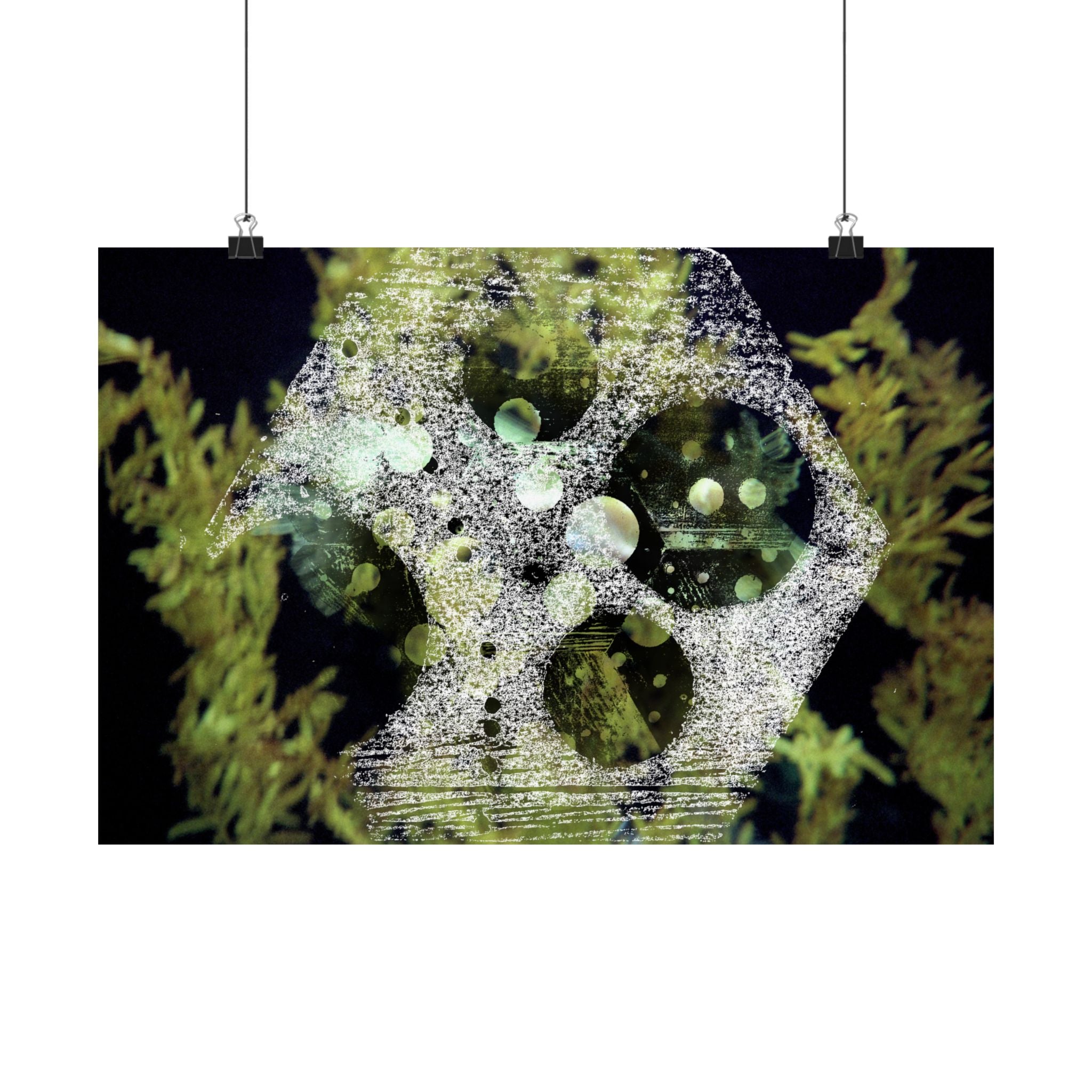 Abstract Green Coral Reef Matte Poster — Ocean-Inspired Horizontal Wall Art